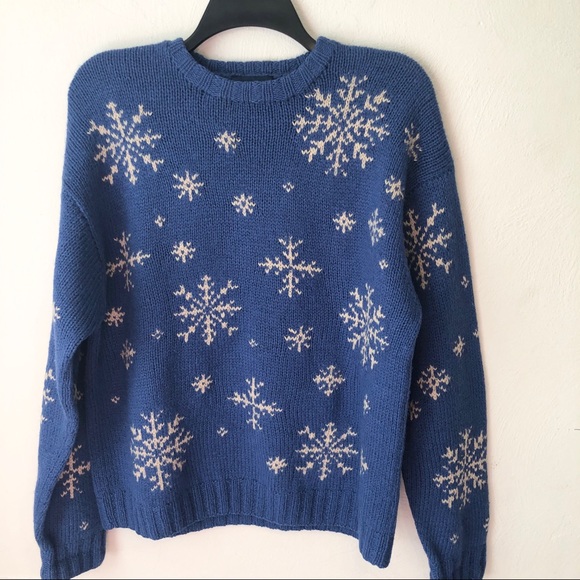 J Crew Vintage Wool Snowflake Sweater 